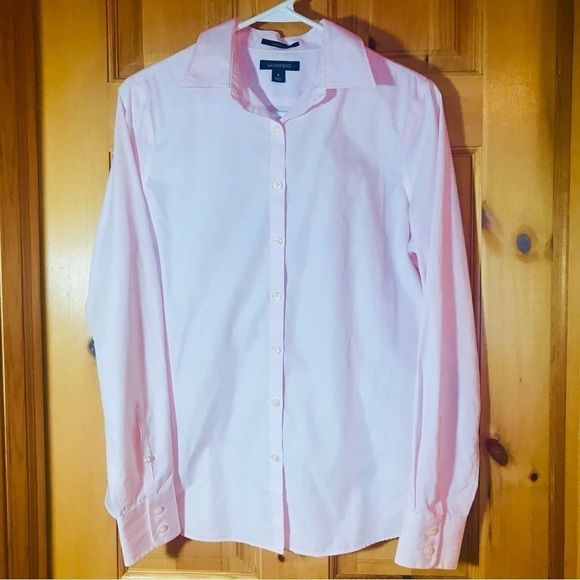 Lands’ End Light Supima Cotton Pink Button Down Shirt - Picture 3 of 4